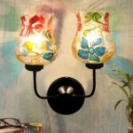 Multicolor Wall Lamp | Elegant Mosaic Glass & Wood Design | Stylish Ambient Light for Home, Office, Living Room, Bedroom, Hallway | Modern Decorative Wall Sconce – Model DGJ24