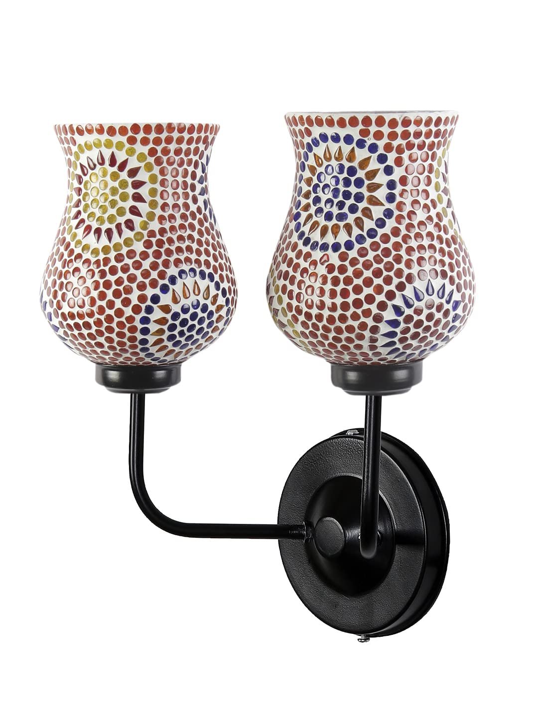 Multicolor Wall Lamp | Elegant Mosaic Glass & Wood Design | Stylish Ambient Light for Home, Office, Living Room, Bedroom, Hallway | Modern Decorative Wall Sconce - Model DGJ31