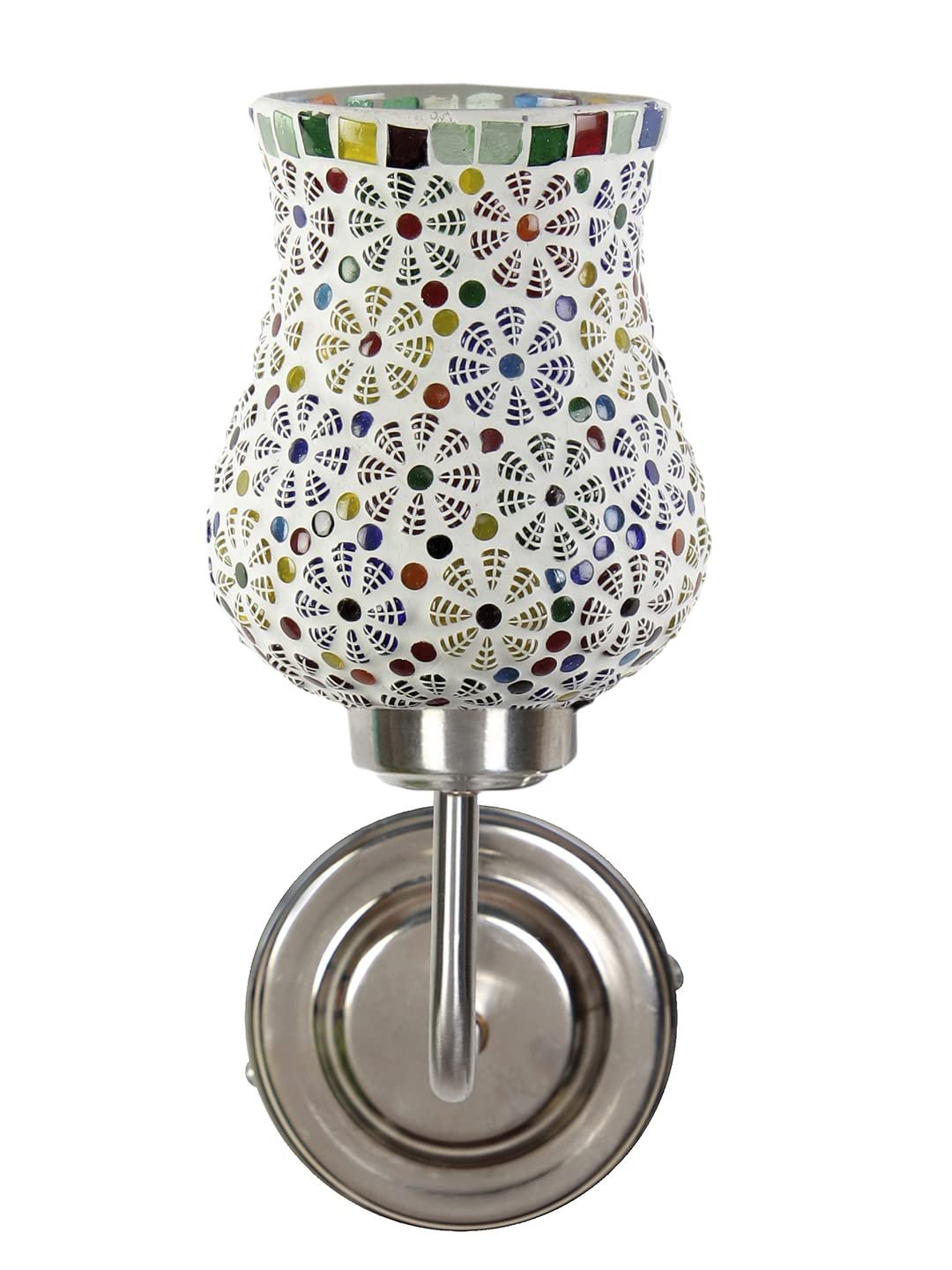 Multicolor Wall Lamp | Elegant Mosaic Glass & Wood Design | Stylish Ambient Light for Home, Office, Living Room, Bedroom, Hallway | Modern Decorative Wall Sconce - Model DGJ32