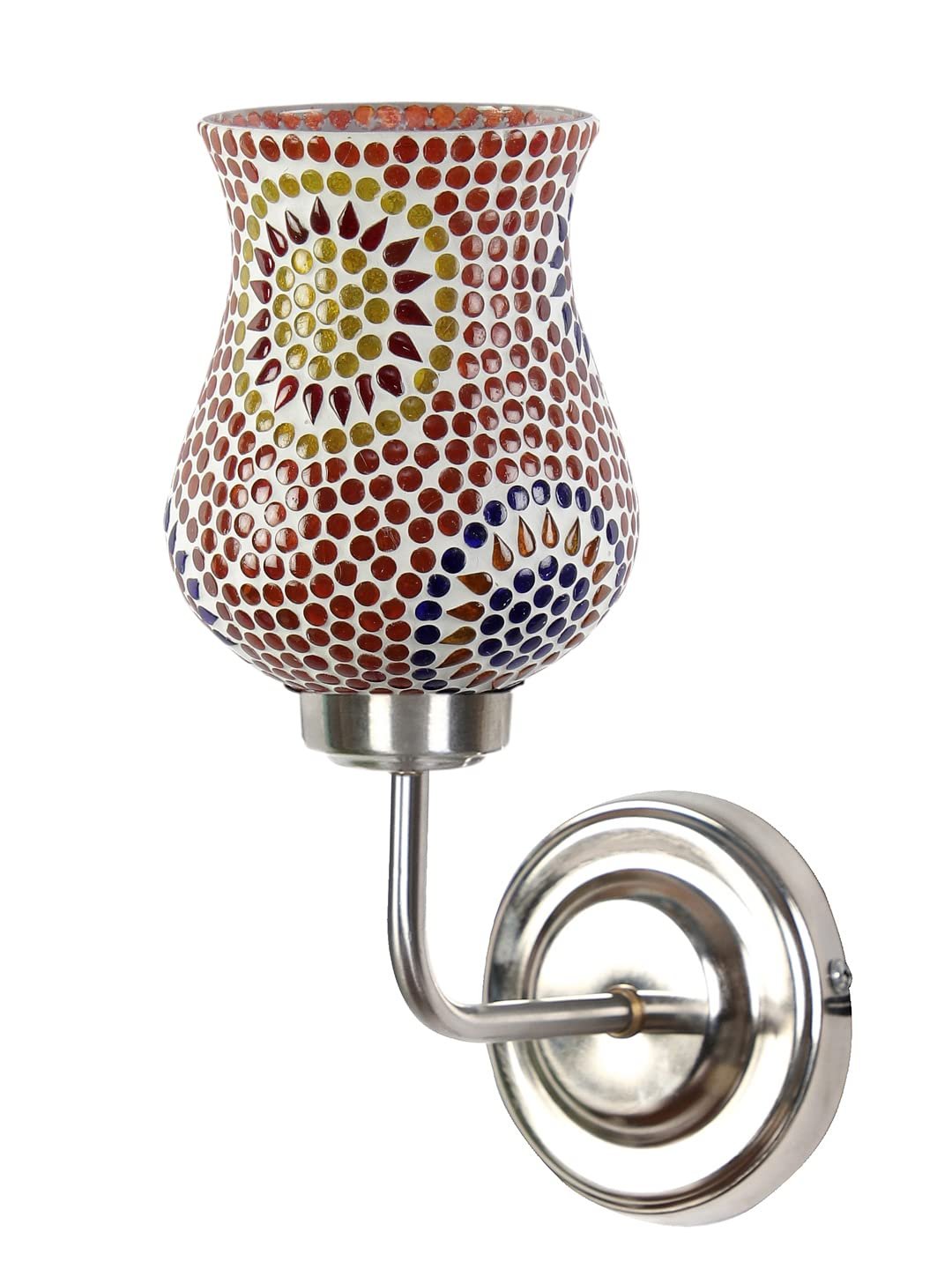 Multicolor Wall Lamp | Elegant Mosaic Glass & Wood Design | Stylish Ambient Light for Home, Office, Living Room, Bedroom, Hallway | Modern Decorative Wall Sconce - Model DGJ38