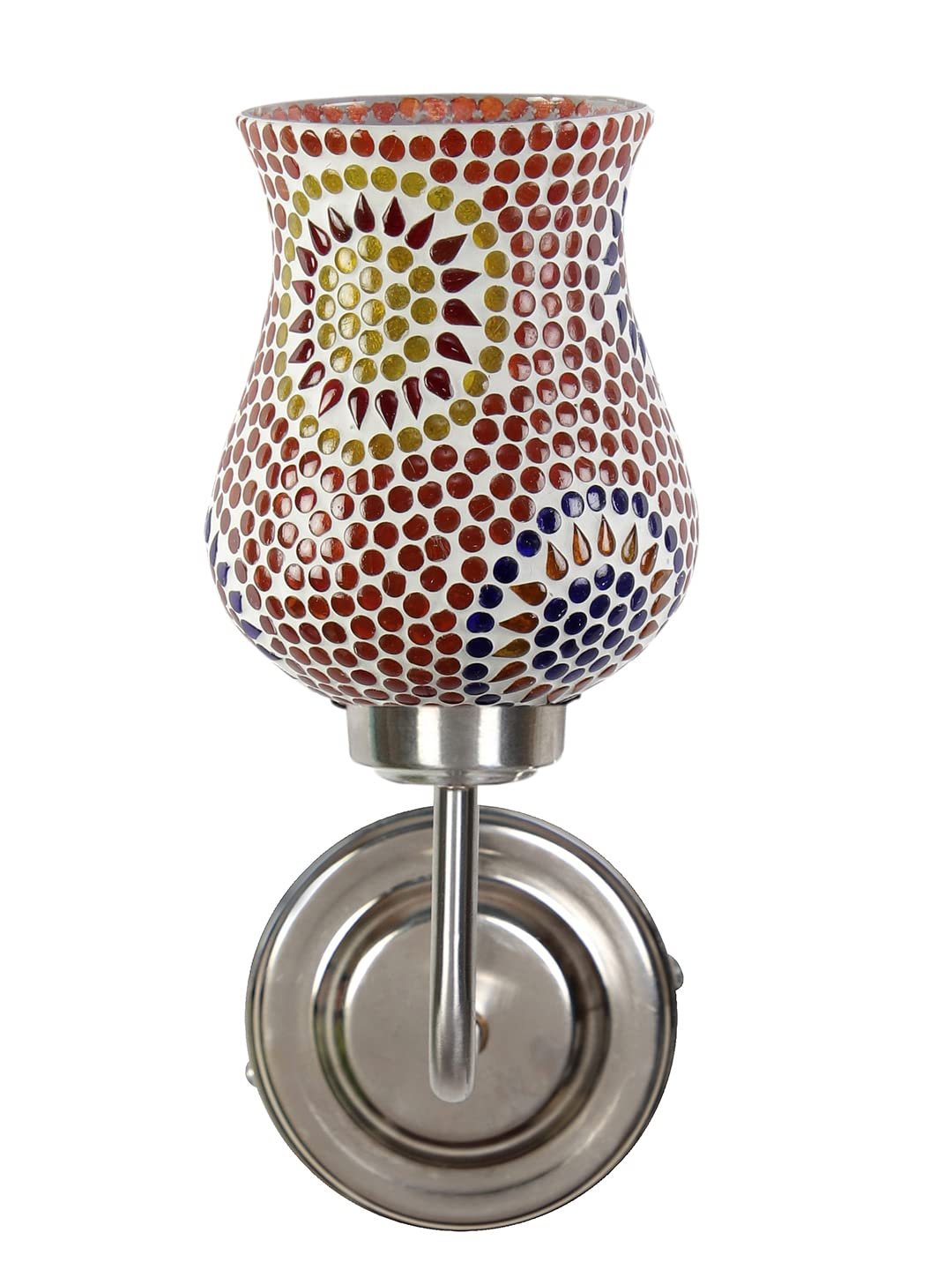 Multicolor Wall Lamp | Elegant Mosaic Glass & Wood Design | Stylish Ambient Light for Home, Office, Living Room, Bedroom, Hallway | Modern Decorative Wall Sconce - Model DGJ38