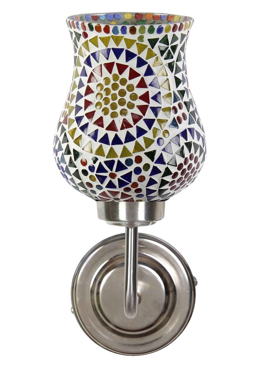 Multicolor Wall Lamp | Elegant Mosaic Glass & Wood Design | Stylish Ambient Light for Home, Office, Living Room, Bedroom, Hallway | Modern Decorative Wall Sconce - Model DGJ42