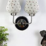 Multicolor Wall Lamp | Elegant Mosaic Glass & Wood Design | Stylish Ambient Light for Home, Office, Living Room, Bedroom, Hallway | Modern Decorative Wall Sconce – Model DGJ46