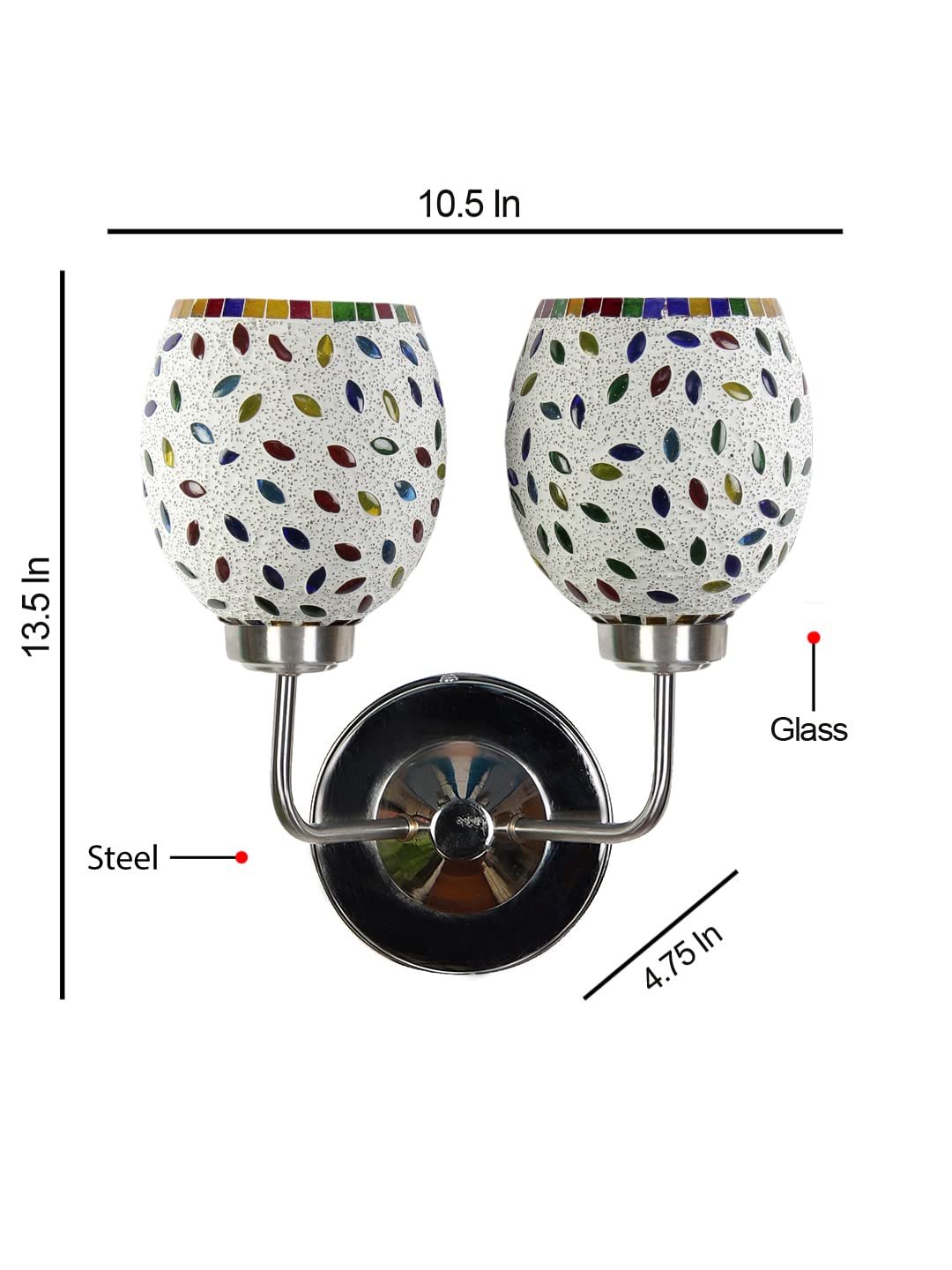 Multicolor Wall Lamp | Elegant Mosaic Glass & Wood Design | Stylish Ambient Light for Home, Office, Living Room, Bedroom, Hallway | Modern Decorative Wall Sconce - Model DGJ51