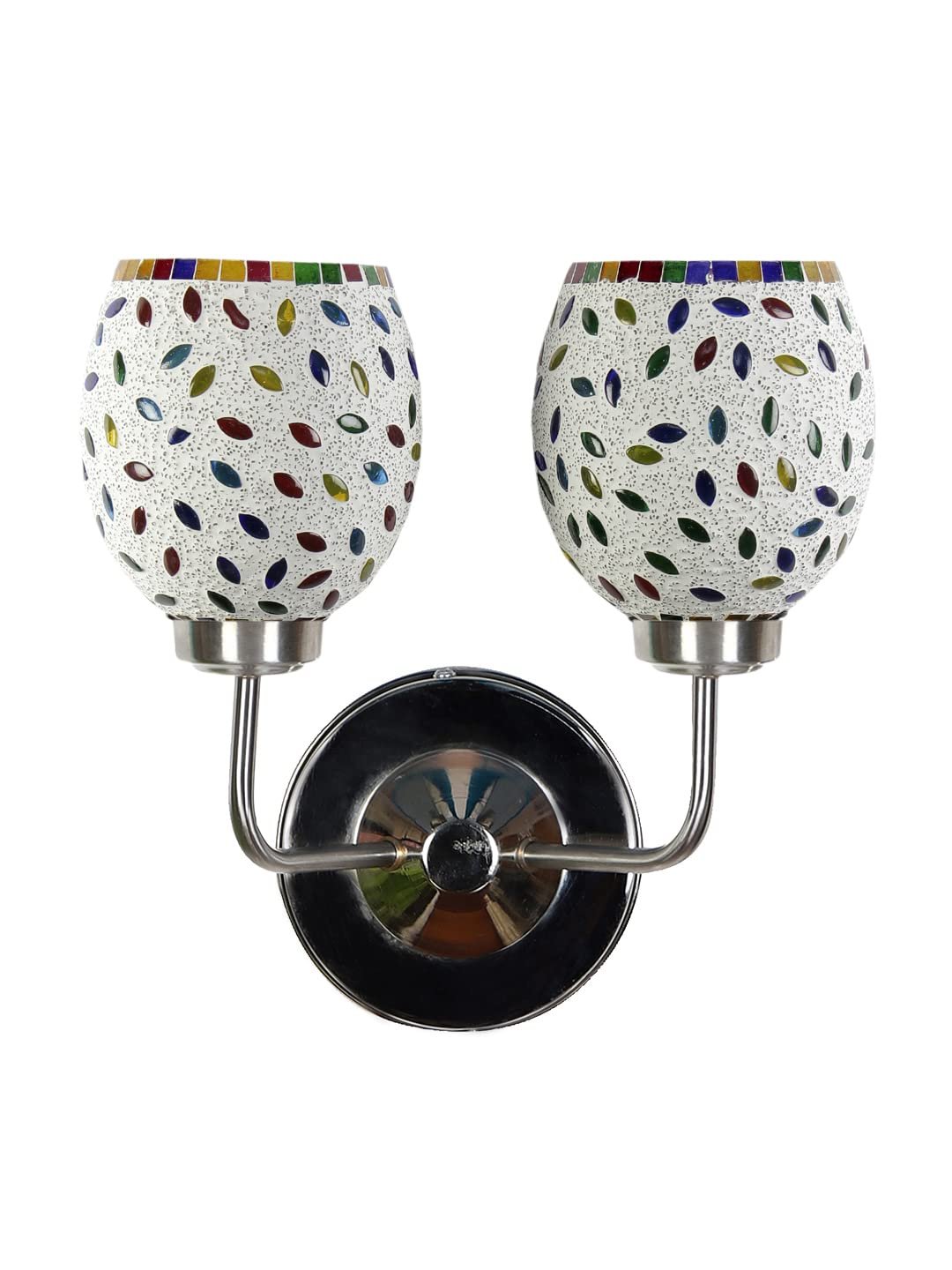 Multicolor Wall Lamp | Elegant Mosaic Glass & Wood Design | Stylish Ambient Light for Home, Office, Living Room, Bedroom, Hallway | Modern Decorative Wall Sconce - Model DGJ51