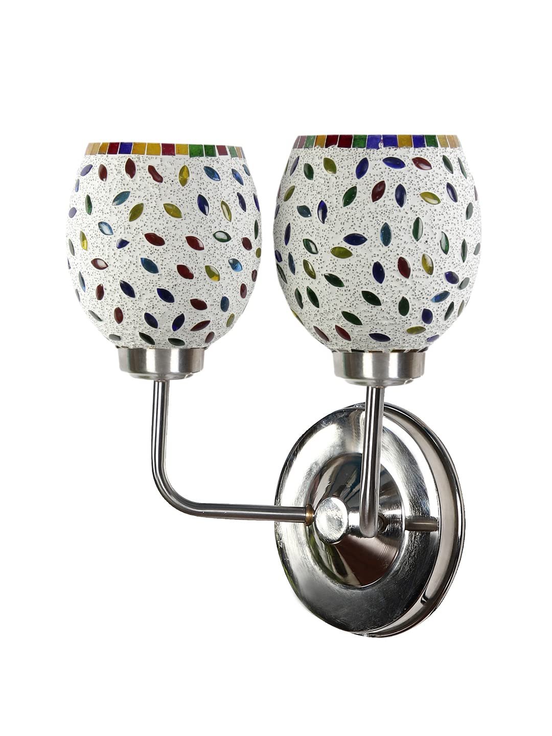 Multicolor Wall Lamp | Elegant Mosaic Glass & Wood Design | Stylish Ambient Light for Home, Office, Living Room, Bedroom, Hallway | Modern Decorative Wall Sconce - Model DGJ51