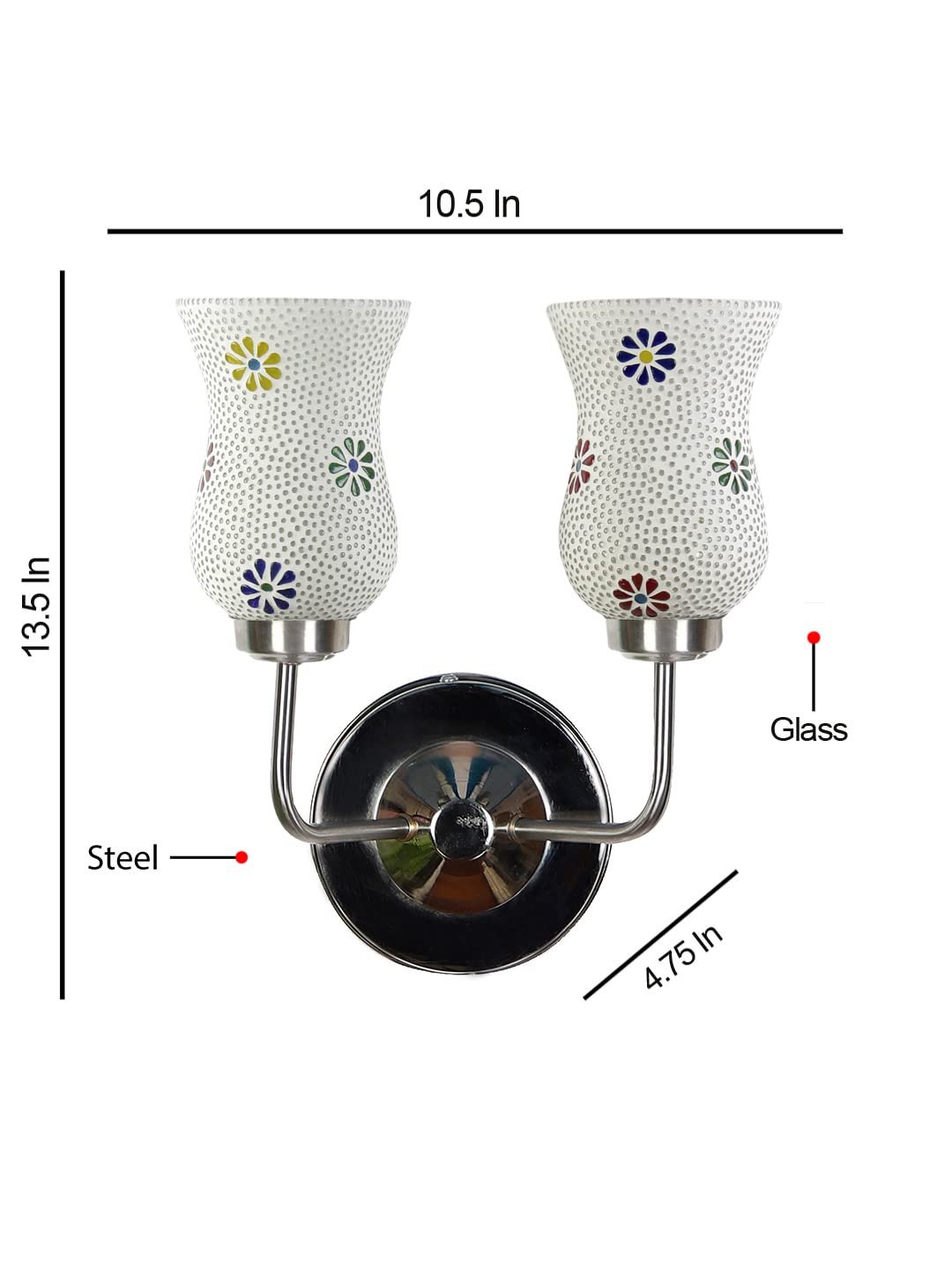 Multicolor Wall Lamp | Elegant Mosaic Glass & Wood Design | Stylish Ambient Light for Home, Office, Living Room, Bedroom, Hallway | Modern Decorative Wall Sconce - Model DGJ52