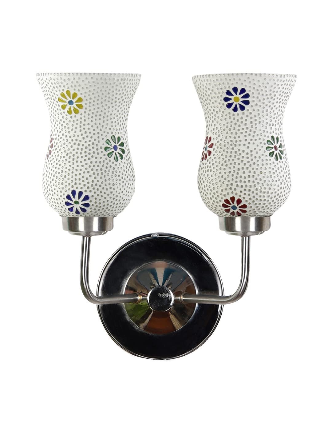 Multicolor Wall Lamp | Elegant Mosaic Glass & Wood Design | Stylish Ambient Light for Home, Office, Living Room, Bedroom, Hallway | Modern Decorative Wall Sconce - Model DGJ52