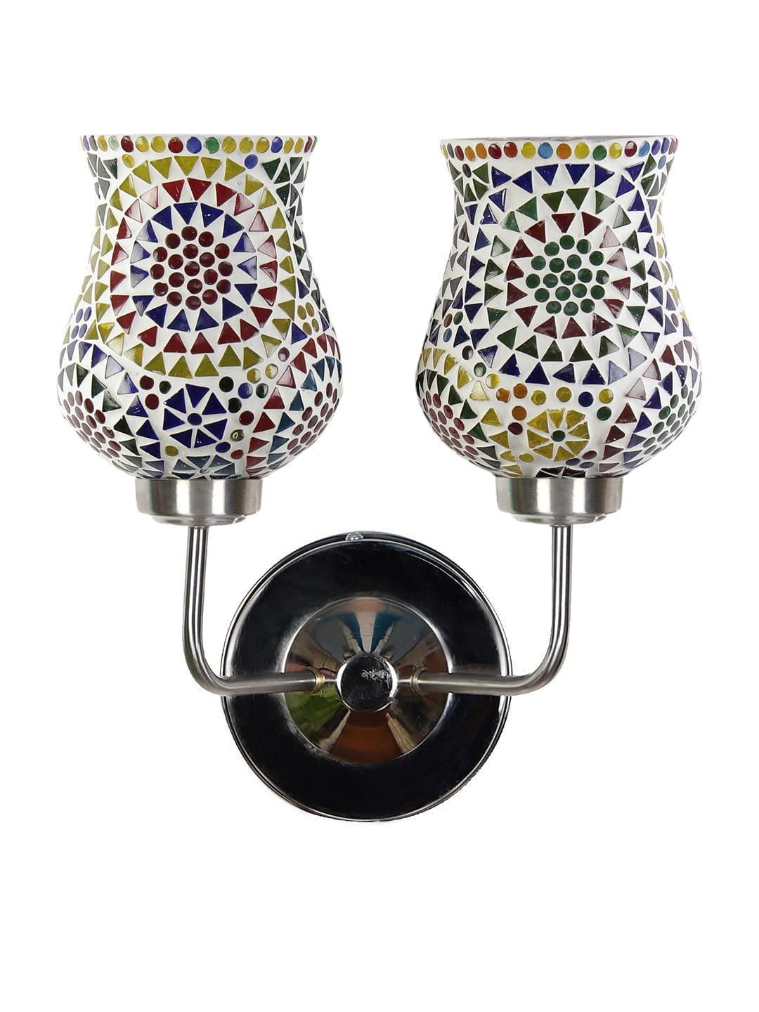 Multicolor Wall Lamp | Elegant Mosaic Glass & Wood Design | Stylish Ambient Light for Home, Office, Living Room, Bedroom, Hallway | Modern Decorative Wall Sconce - Model DGJ57