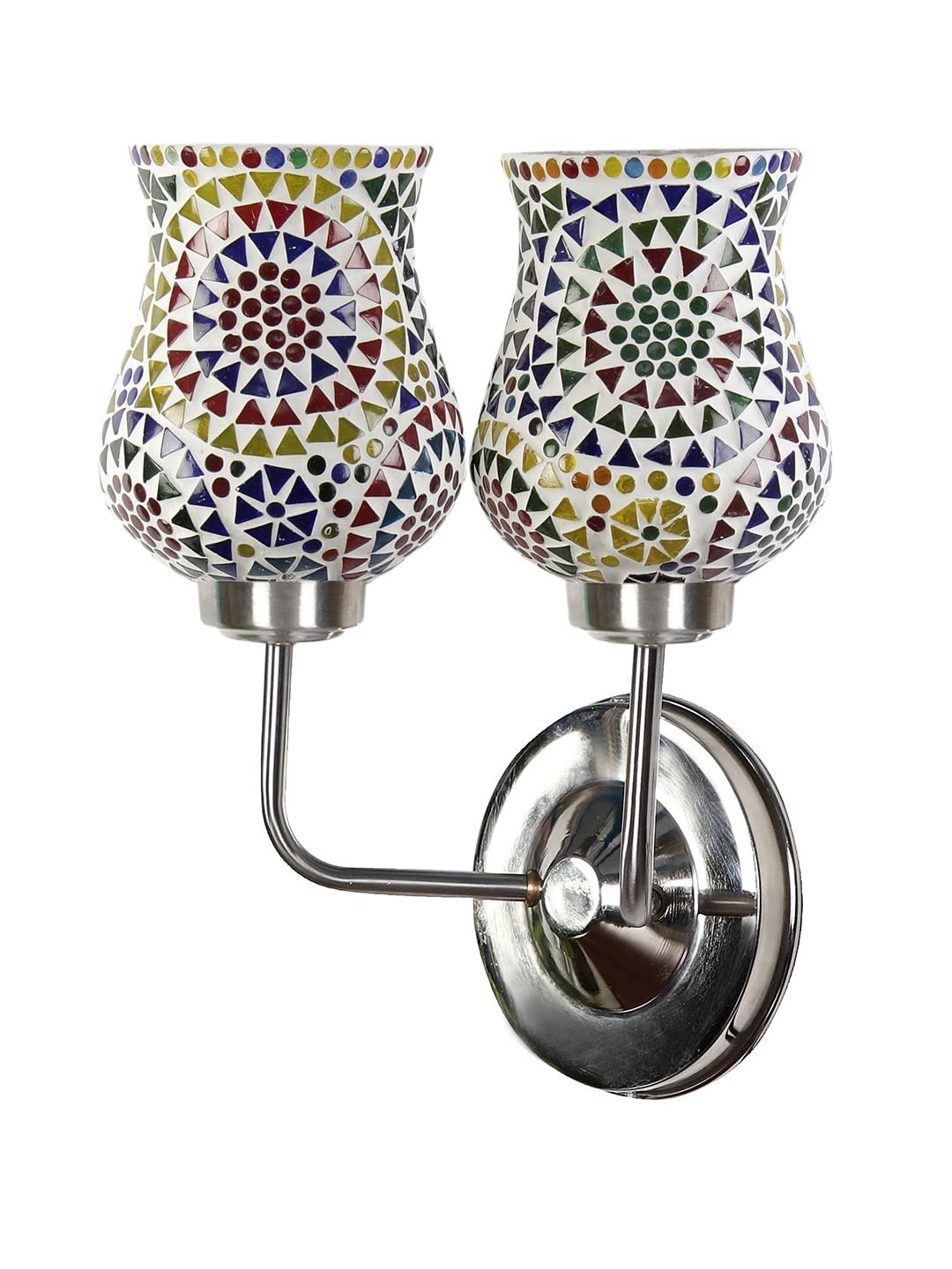 Multicolor Wall Lamp | Elegant Mosaic Glass & Wood Design | Stylish Ambient Light for Home, Office, Living Room, Bedroom, Hallway | Modern Decorative Wall Sconce - Model DGJ57
