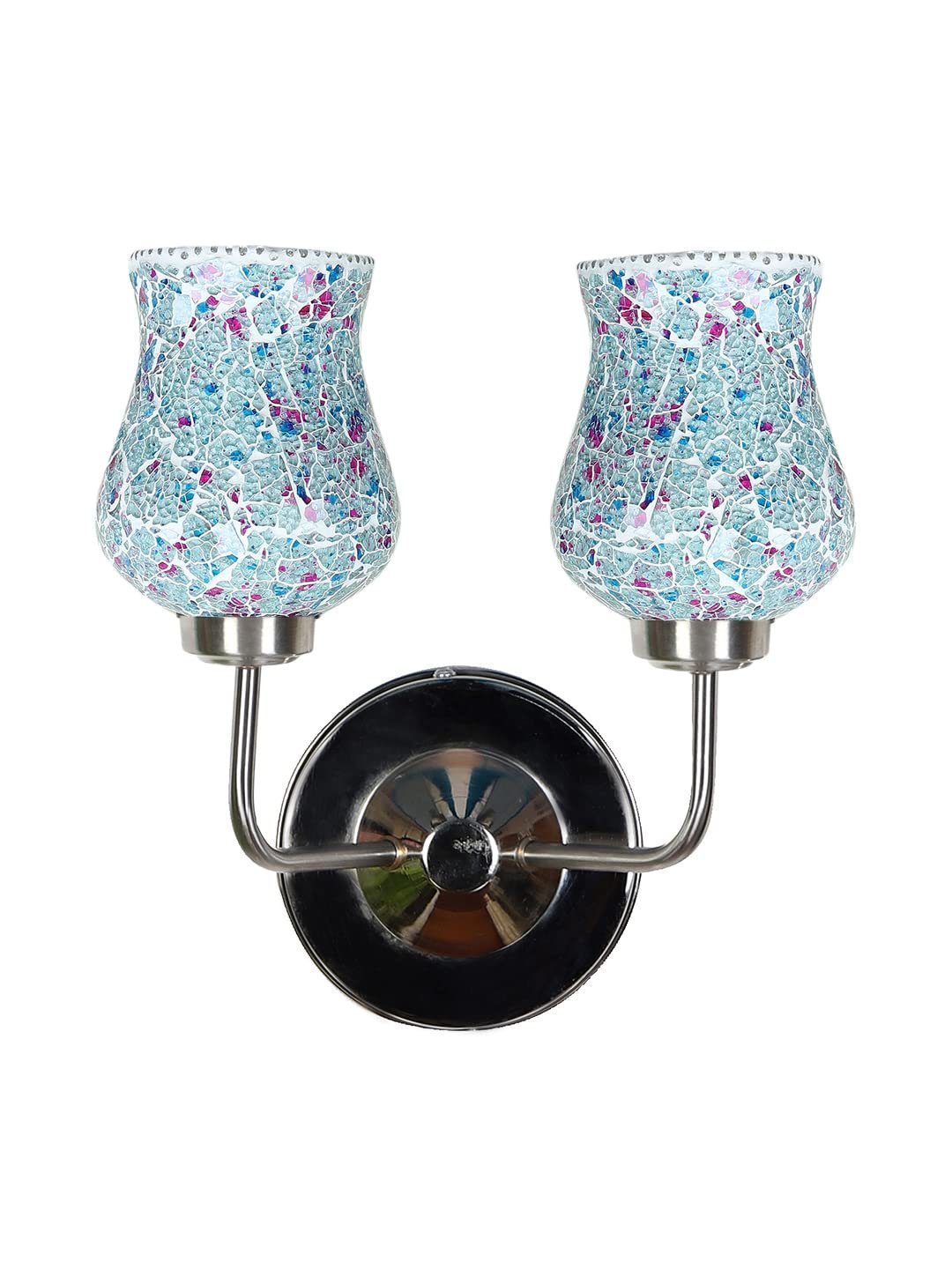 Multicolor Wall Lamp | Elegant Mosaic Glass & Wood Design | Stylish Ambient Light for Home, Office, Living Room, Bedroom, Hallway | Modern Decorative Wall Sconce - Model DGJ58