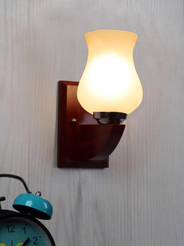 Multicolor Wall Lamp | Elegant Mosaic Glass & Wood Design | Stylish Ambient Light for Home, Office, Living Room, Bedroom, Hallway | Modern Decorative Wall Sconce – Model DGZ01
