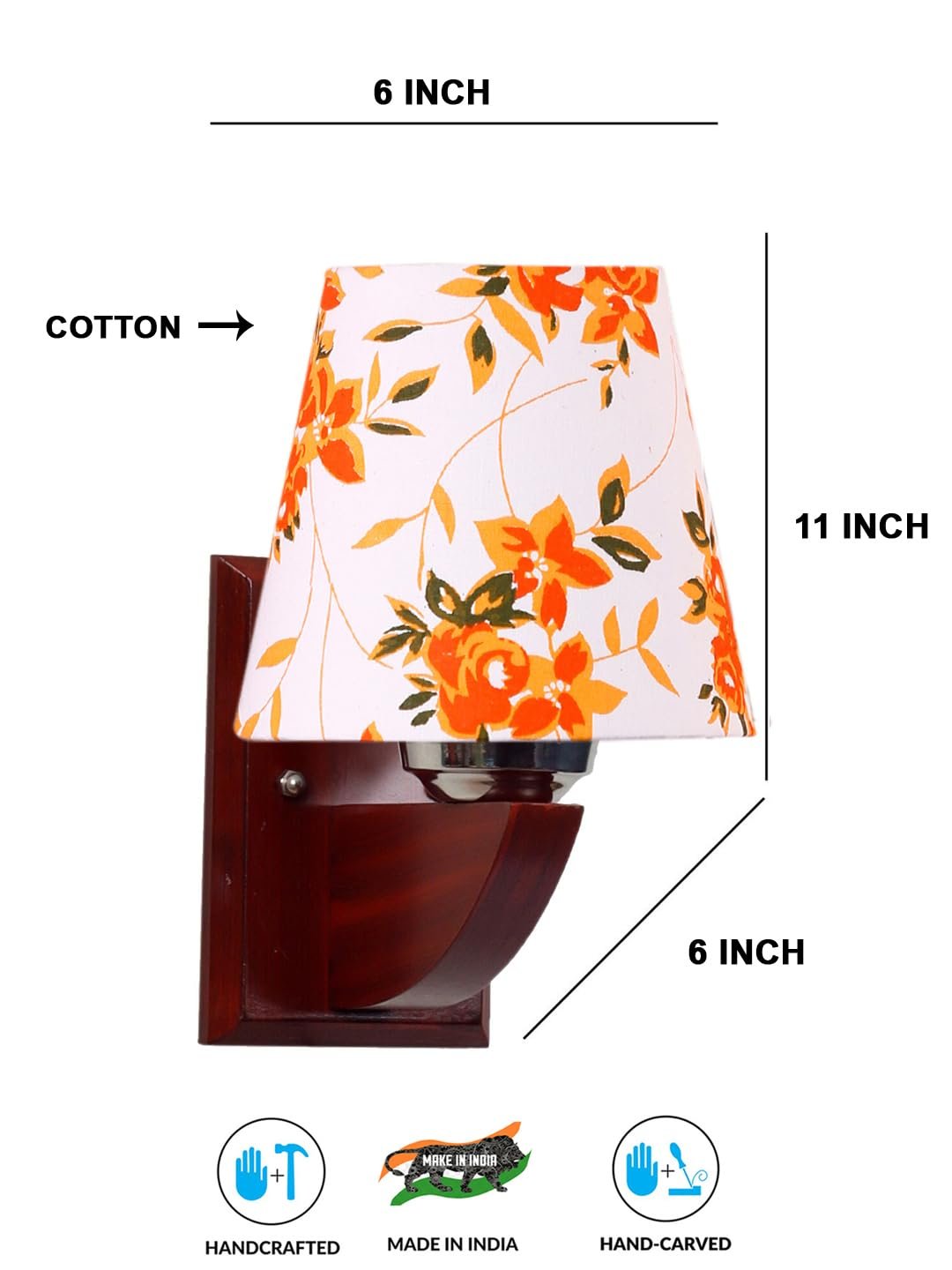Multicolor Wall Lamp | Elegant Fabric & Wood Design | Stylish Ambient Light for Home, Office, Living Room, Bedroom, Hallway | Modern Decorative Wall Sconce - Model DGZ32