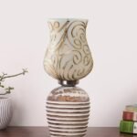 Multicolor Table Lamp | Artistic Mosaic Glass with Sturdy Wood Base | Decorative Ambient Light for Home D�cor | Perfect Blend of Modern & Traditional Style – Model DJC10