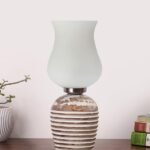 Multicolor Table Lamp | Artistic Mosaic Glass with Sturdy Wood Base | Decorative Ambient Light for Home D�cor | Perfect Blend of Modern & Traditional Style – Model DJC17