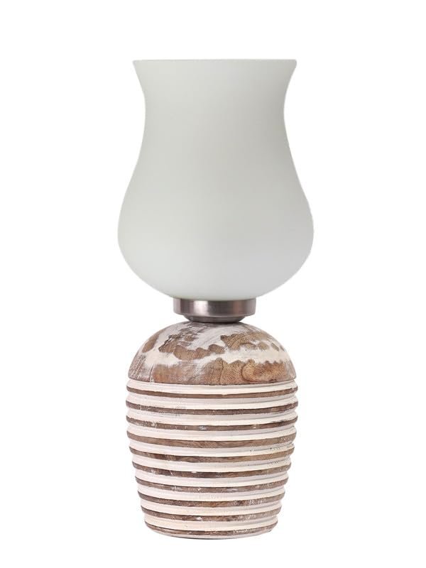 Multicolor Table Lamp | Artistic Mosaic Glass with Sturdy Wood Base | Decorative Ambient Light for Home D�cor | Perfect Blend of Modern & Traditional Style - Model DJC17
