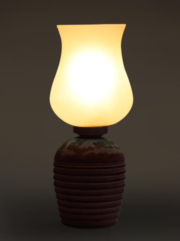 Multicolor Table Lamp | Artistic Mosaic Glass with Sturdy Wood Base | Decorative Ambient Light for Home D�cor | Perfect Blend of Modern & Traditional Style - Model DJC17