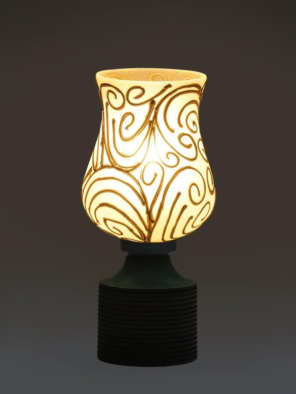 Multicolor Table Lamp | Artistic Mosaic Glass with Sturdy Wood Base | Decorative Ambient Light for Home D�cor | Perfect Blend of Modern & Traditional Style - Model DJE10