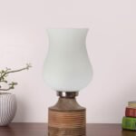 Multicolor Table Lamp | Artistic Mosaic Glass with Sturdy Wood Base | Decorative Ambient Light for Home D�cor | Perfect Blend of Modern & Traditional Style – Model DJE17
