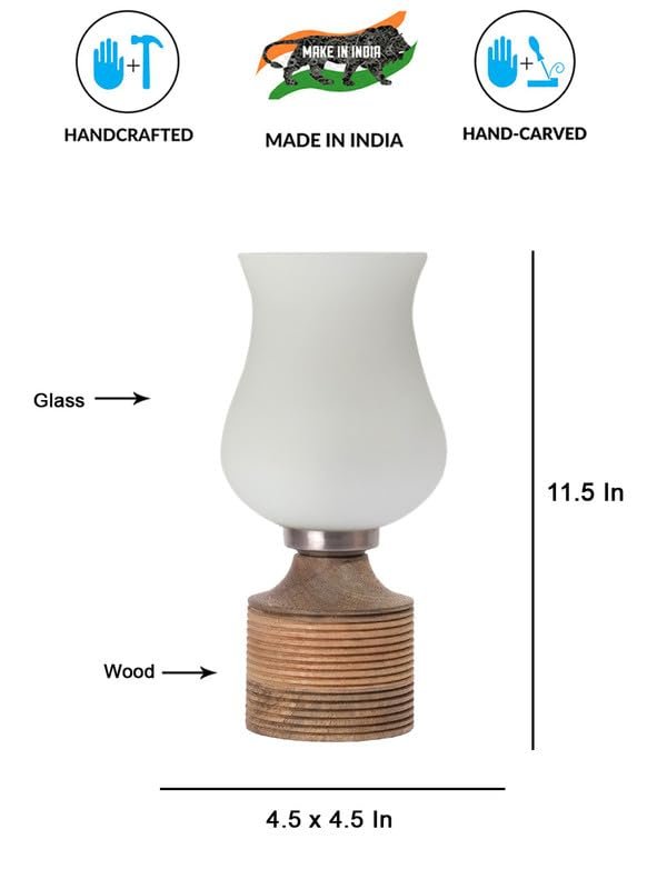 Multicolor Table Lamp | Artistic Mosaic Glass with Sturdy Wood Base | Decorative Ambient Light for Home D�cor | Perfect Blend of Modern & Traditional Style - Model DJE17