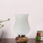 Multicolor Table Lamp | Artistic Mosaic Glass with Sturdy Wood Base | Decorative Ambient Light for Home D�cor | Perfect Blend of Modern & Traditional Style – Model DJJ17