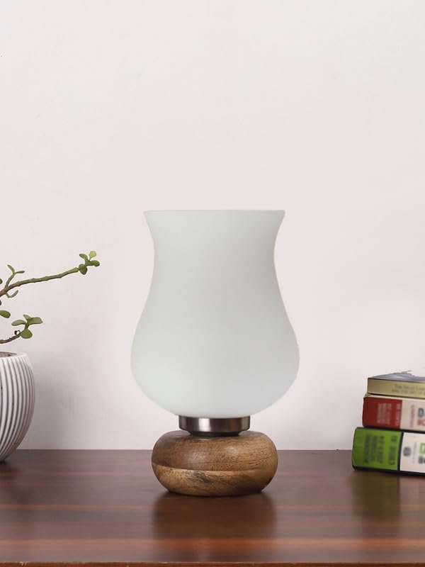 Multicolor Table Lamp | Artistic Mosaic Glass with Sturdy Wood Base | Decorative Ambient Light for Home D�cor | Perfect Blend of Modern & Traditional Style - Model DJJ17