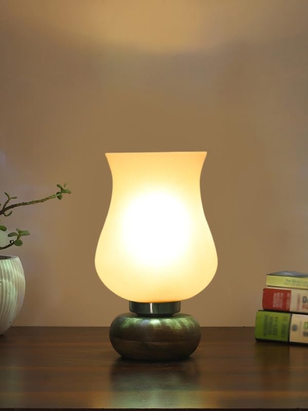 Multicolor Table Lamp | Artistic Mosaic Glass with Sturdy Wood Base | Decorative Ambient Light for Home D�cor | Perfect Blend of Modern & Traditional Style - Model DJJ17
