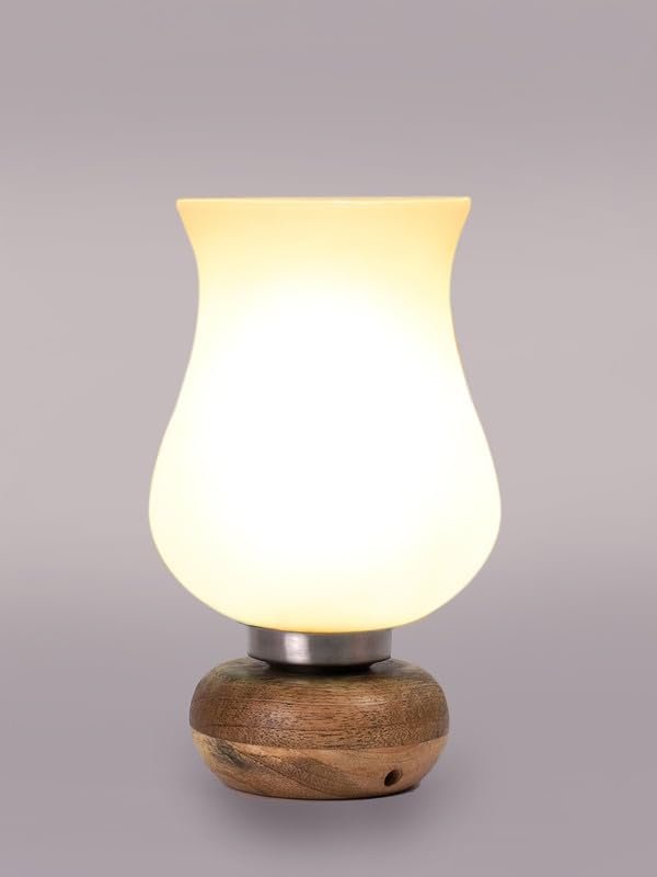Multicolor Table Lamp | Artistic Mosaic Glass with Sturdy Wood Base | Decorative Ambient Light for Home D�cor | Perfect Blend of Modern & Traditional Style - Model DJJ17