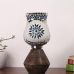 Multicolor Table Lamp | Artistic Mosaic Glass with Sturdy Wood Base | Decorative Ambient Light for Home D�cor | Perfect Blend of Modern & Traditional Style – Model DJK00