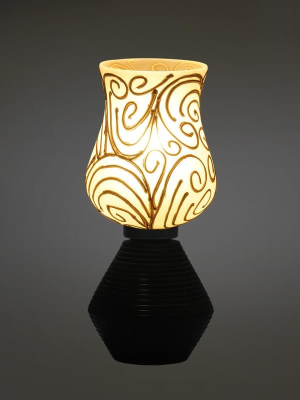 Multicolor Table Lamp | Artistic Mosaic Glass with Sturdy Wood Base | Decorative Ambient Light for Home D�cor | Perfect Blend of Modern & Traditional Style - Model DJK10
