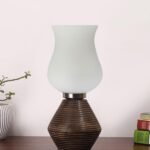 Multicolor Table Lamp | Artistic Mosaic Glass with Sturdy Wood Base | Decorative Ambient Light for Home D�cor | Perfect Blend of Modern & Traditional Style – Model DJK17