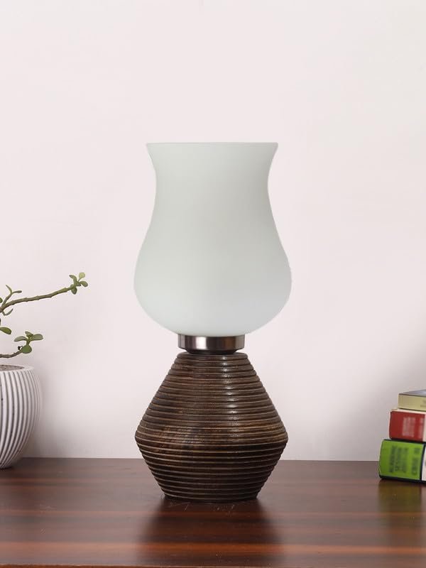 Multicolor Table Lamp | Artistic Mosaic Glass with Sturdy Wood Base | Decorative Ambient Light for Home D�cor | Perfect Blend of Modern & Traditional Style - Model DJK17
