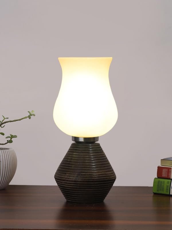 Multicolor Table Lamp | Artistic Mosaic Glass with Sturdy Wood Base | Decorative Ambient Light for Home D�cor | Perfect Blend of Modern & Traditional Style - Model DJK17