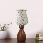 Multicolor Table Lamp | Artistic Mosaic Glass with Sturdy Wood Base | Decorative Ambient Light for Home D�cor | Perfect Blend of Modern & Traditional Style – Model DJM01