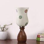 Multicolor Table Lamp | Artistic Mosaic Glass with Sturdy Wood Base | Decorative Ambient Light for Home D�cor | Perfect Blend of Modern & Traditional Style – Model DJM07
