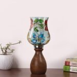 Multicolor Table Lamp | Artistic Mosaic Glass with Sturdy Wood Base | Decorative Ambient Light for Home D�cor | Perfect Blend of Modern & Traditional Style – Model DJM09