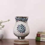 Multicolor Table Lamp | Artistic Mosaic Glass with Sturdy Wood Base | Decorative Ambient Light for Home D�cor | Perfect Blend of Modern & Traditional Style – Model DJM18