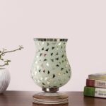 Multicolor Table Lamp | Artistic Mosaic Glass with Sturdy Wood Base | Decorative Ambient Light for Home D�cor | Perfect Blend of Modern & Traditional Style – Model DJP03