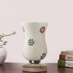 Multicolor Table Lamp | Artistic Mosaic Glass with Sturdy Wood Base | Decorative Ambient Light for Home D�cor | Perfect Blend of Modern & Traditional Style – Model DJP07