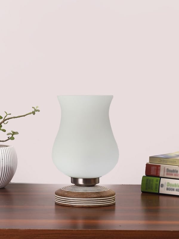 Multicolor Table Lamp | Artistic Mosaic Glass with Sturdy Wood Base | Decorative Ambient Light for Home D�cor | Perfect Blend of Modern & Traditional Style - Model DJP17