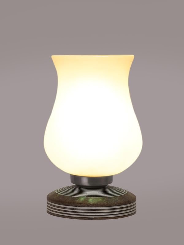 Multicolor Table Lamp | Artistic Mosaic Glass with Sturdy Wood Base | Decorative Ambient Light for Home D�cor | Perfect Blend of Modern & Traditional Style - Model DJP17