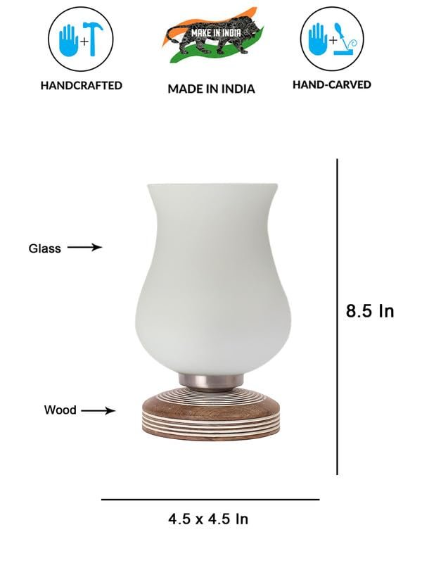 Multicolor Table Lamp | Artistic Mosaic Glass with Sturdy Wood Base | Decorative Ambient Light for Home D�cor | Perfect Blend of Modern & Traditional Style - Model DJP17