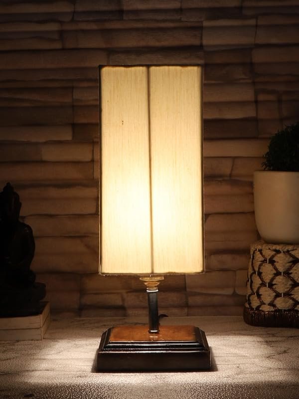 Multicolor Table Lamp | Artistic Mosaic Glass with Sturdy Wood Base | Decorative Ambient Light for Home D�cor | Perfect Blend of Modern & Traditional Style - Model DKK100