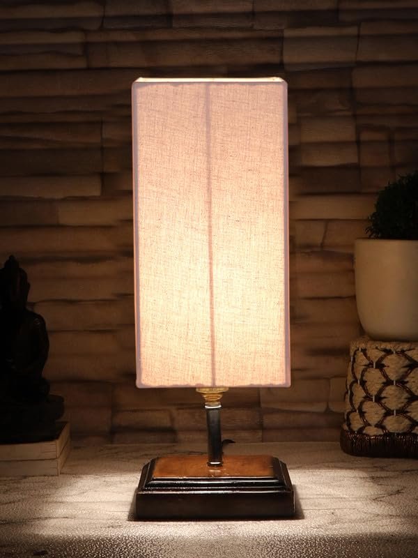 Multicolor Table Lamp | Artistic Mosaic Glass with Sturdy Wood Base | Decorative Ambient Light for Home D�cor | Perfect Blend of Modern & Traditional Style - Model DKK1