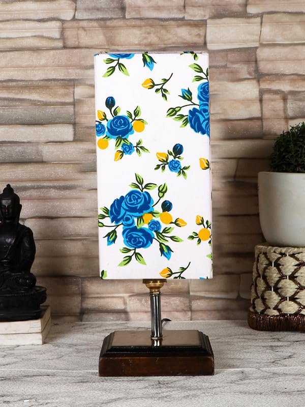 Multicolor Table Lamp | Artistic Mosaic Glass with Sturdy Wood Base | Decorative Ambient Light for Home D�cor | Perfect Blend of Modern & Traditional Style - Model DKK112