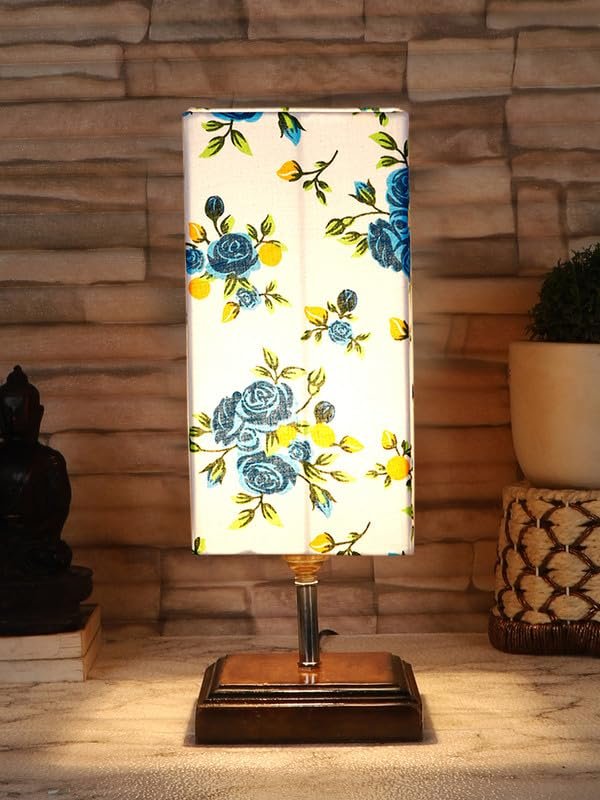 Multicolor Table Lamp | Artistic Mosaic Glass with Sturdy Wood Base | Decorative Ambient Light for Home D�cor | Perfect Blend of Modern & Traditional Style - Model DKK112