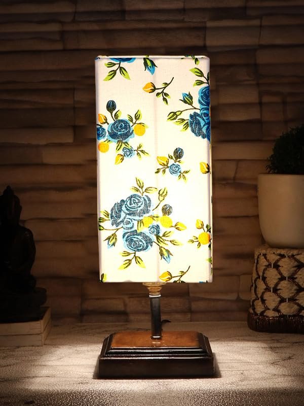 Multicolor Table Lamp | Artistic Mosaic Glass with Sturdy Wood Base | Decorative Ambient Light for Home D�cor | Perfect Blend of Modern & Traditional Style - Model DKK112