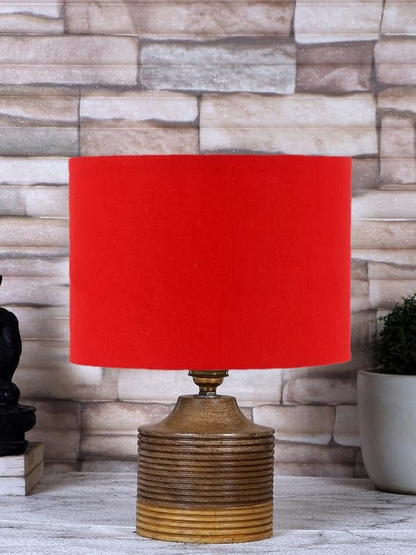 Multicolor Table Lamp | Artistic Mosaic Glass with Sturdy Wood Base | Decorative Ambient Light for Home D�cor | Perfect Blend of Modern & Traditional Style - Model DKK22