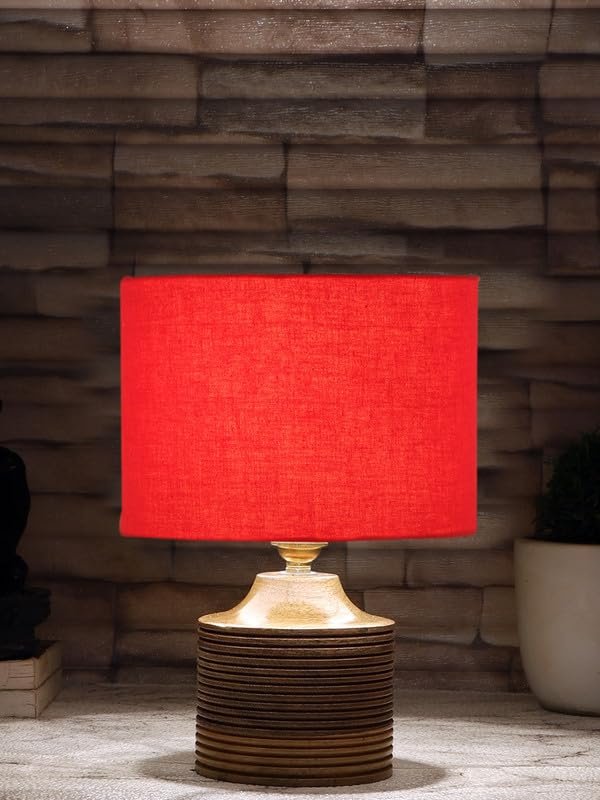 Multicolor Table Lamp | Artistic Mosaic Glass with Sturdy Wood Base | Decorative Ambient Light for Home D�cor | Perfect Blend of Modern & Traditional Style - Model DKK22