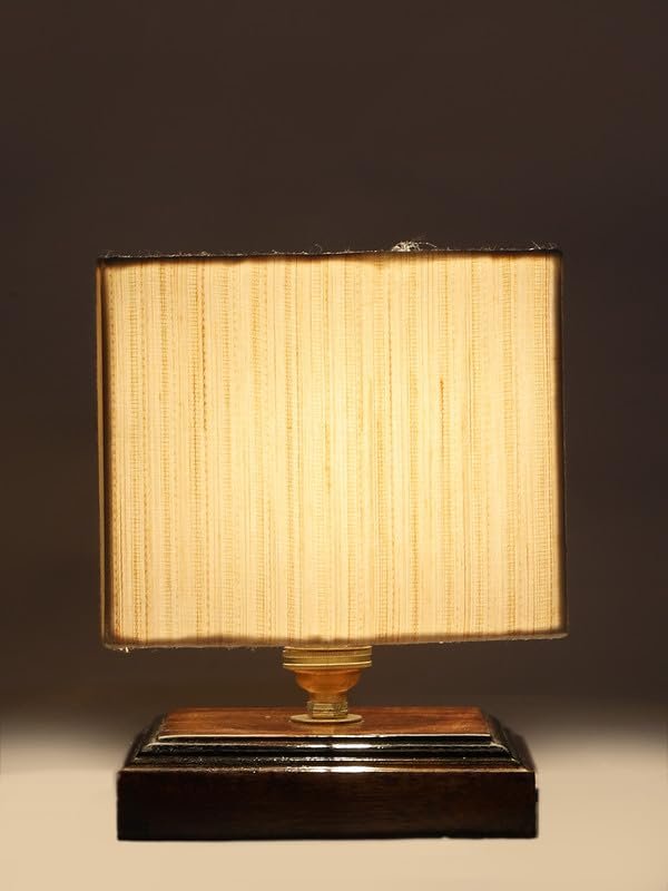 Multicolor Table Lamp | Artistic Mosaic Glass with Sturdy Wood Base | Decorative Ambient Light for Home D�cor | Perfect Blend of Modern & Traditional Style - Model DKK66
